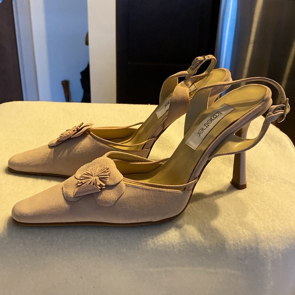 Ladies Light Pink Suede Slingback Pump, - Picture 4 of 5